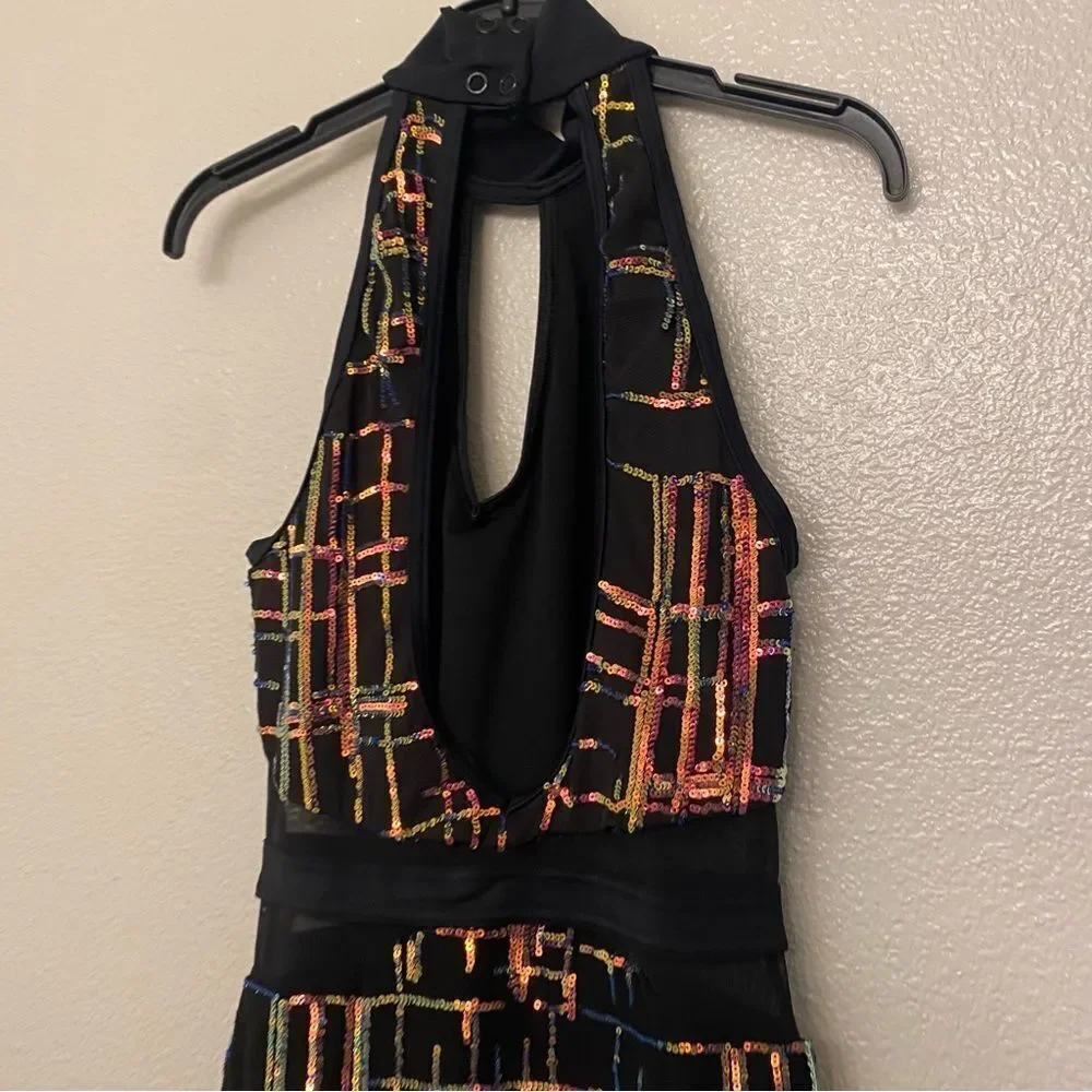 Weissman Elite dance costume black Hologram Sequin Leotard NV11463 SA adult